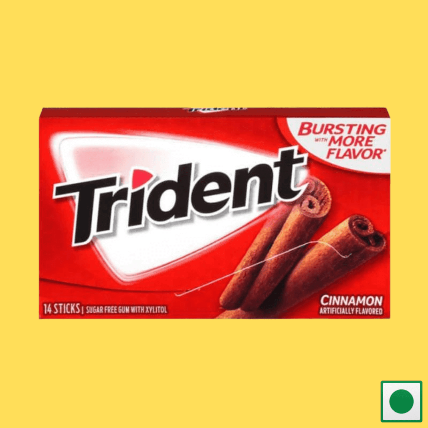 Trident Sugar Free Cinnamon Gum, 14 Sticks (Imported) - Super 7 Mart