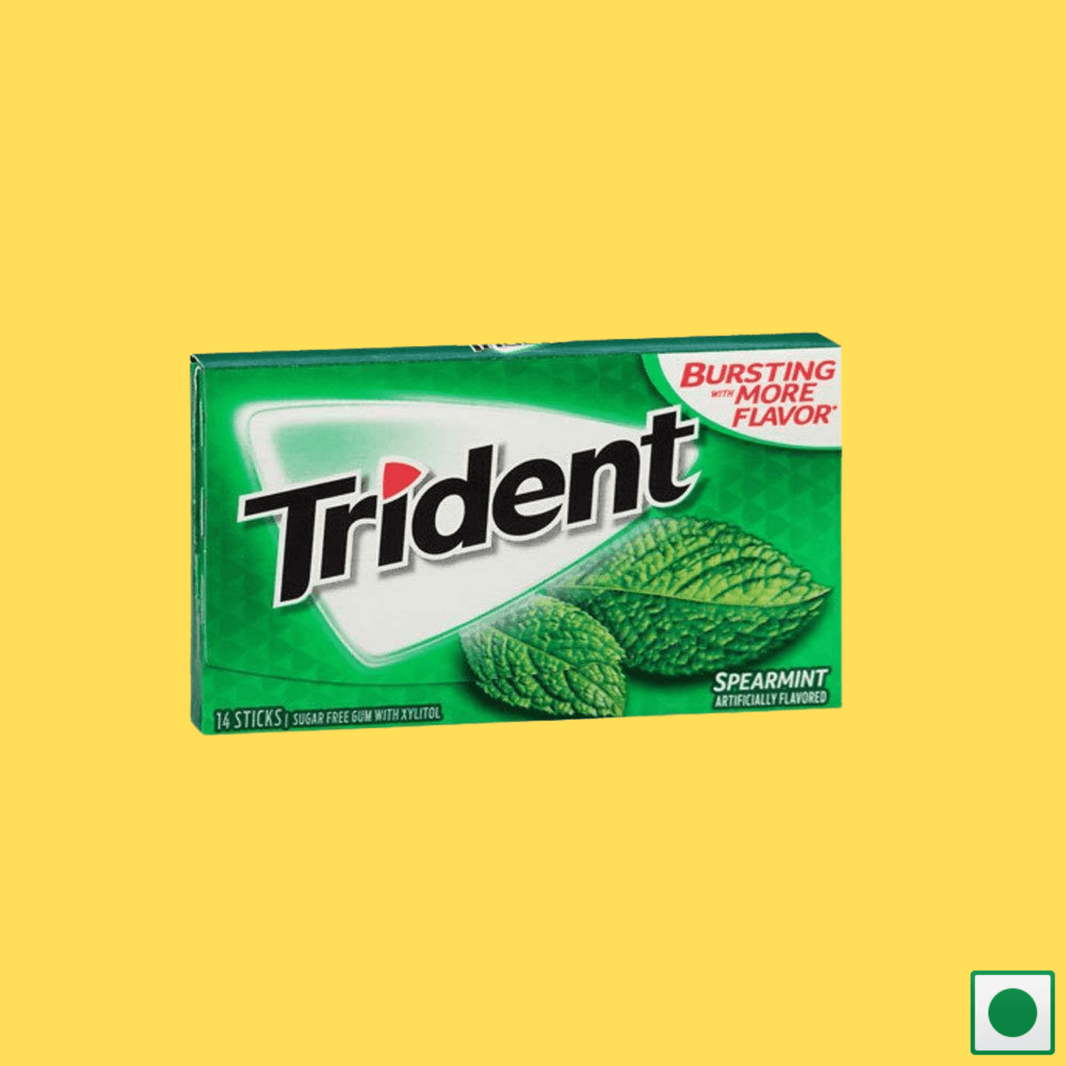 Trident Sugar Free Spearmint Gum, 14 Sticks (Imported) - Super 7 Mart