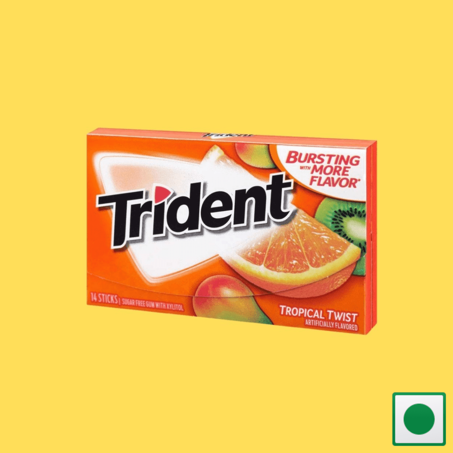 Trident Tropical Twist Orange Sugar Free Gum 14 Sticks (Imported) - Super 7 Mart